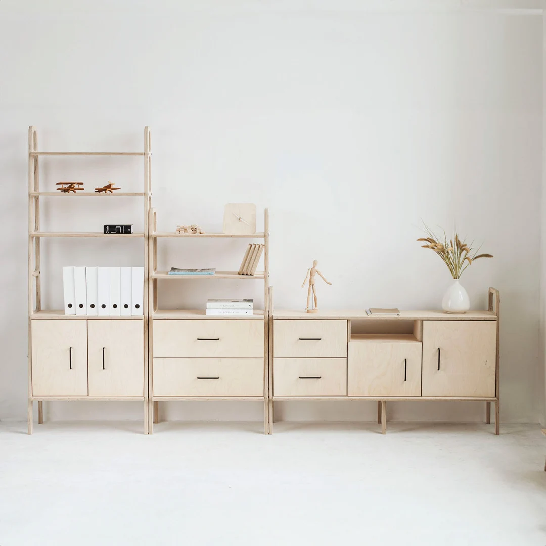 Sản xuất tủ sách gỗ plywood cho phòng làm việc 4 Sản xuất tủ sách gỗ plywood cho phòng làm việc 4