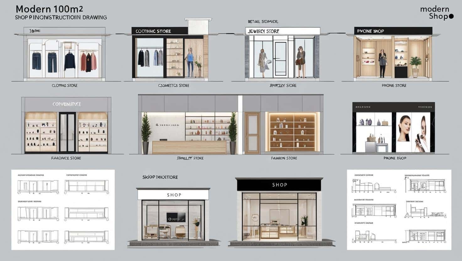 Set up thi công cửa hàng tiện lợi Set up thi công cửa hàng tiện lợi