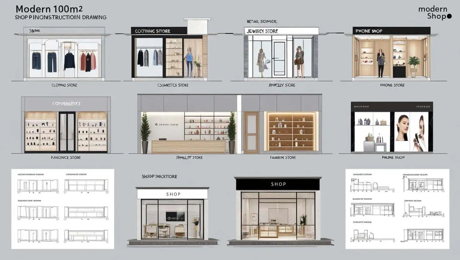 Set up thi công cửa hàng tiện lợi Set up thi công cửa hàng tiện lợi