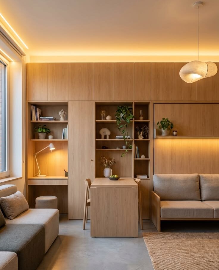 Thi công nội thất chung cư plywood (2)