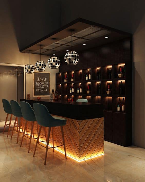 Thi công quầy bar bằng gỗ MDF Thi công quầy bar bằng gỗ MDF