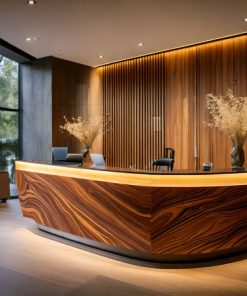 Thi công quầy lễ tân (2)