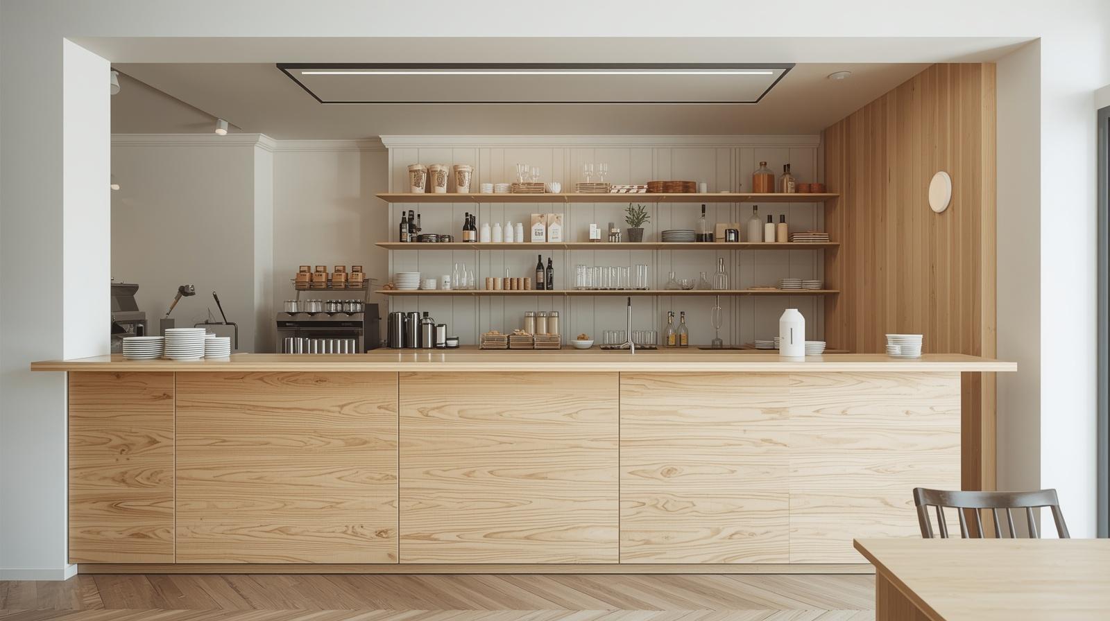 Thi công quầy pha chế plywood (1)