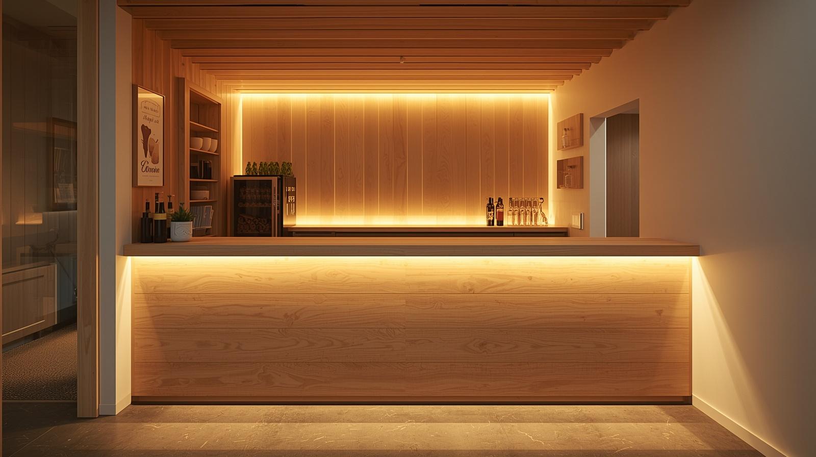 Thi công quầy pha chế plywood (2) Thi công quầy pha chế plywood (2)