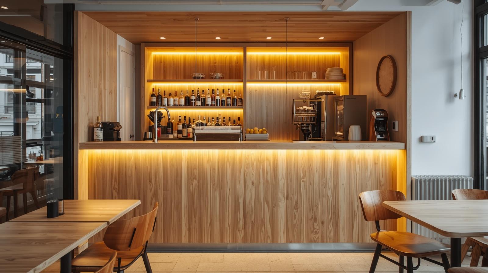 Thi công quầy pha chế plywood (3) Thi công quầy pha chế plywood (3)