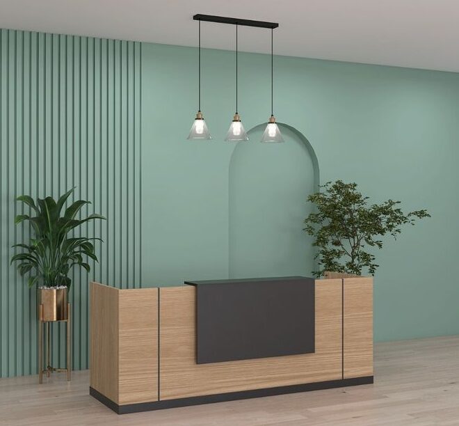 Thi công quầy thu ngân plywood (2) Thi công quầy thu ngân plywood (2)