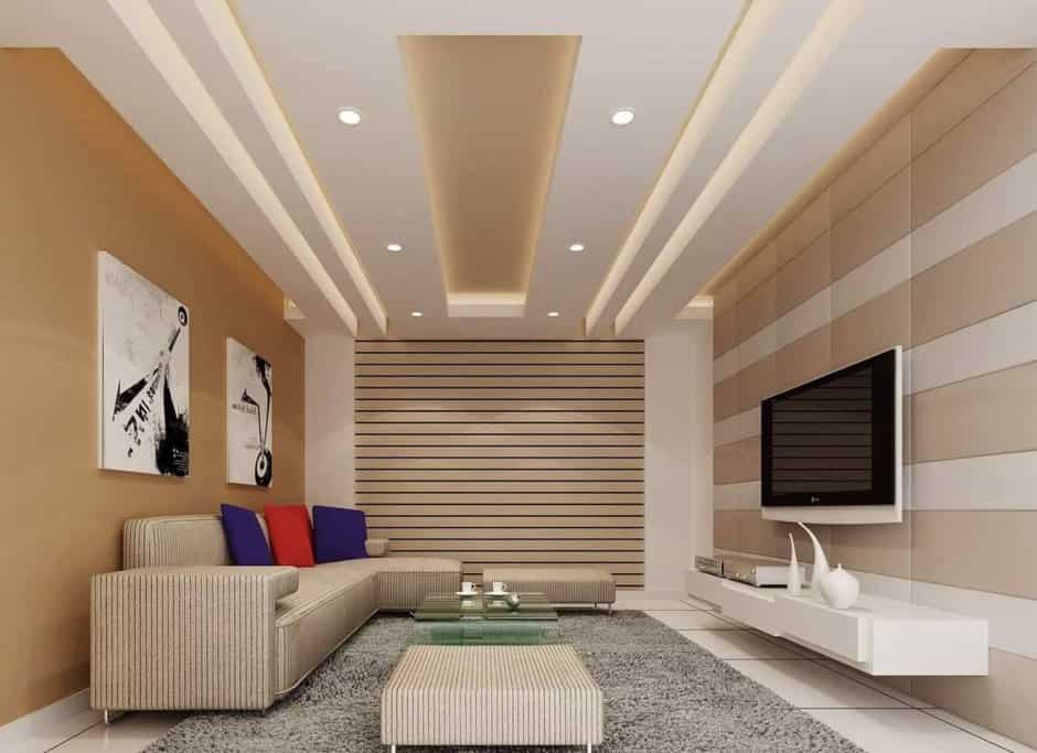 Thi công trần thạch cao phòng khách đẹp 2 Thi công trần thạch cao phòng khách đẹp 2