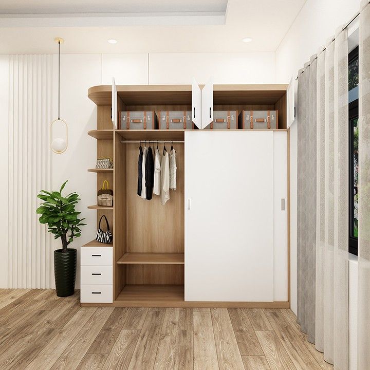 Thi công tủ quần áo plywood (3) Thi công tủ quần áo plywood (3)