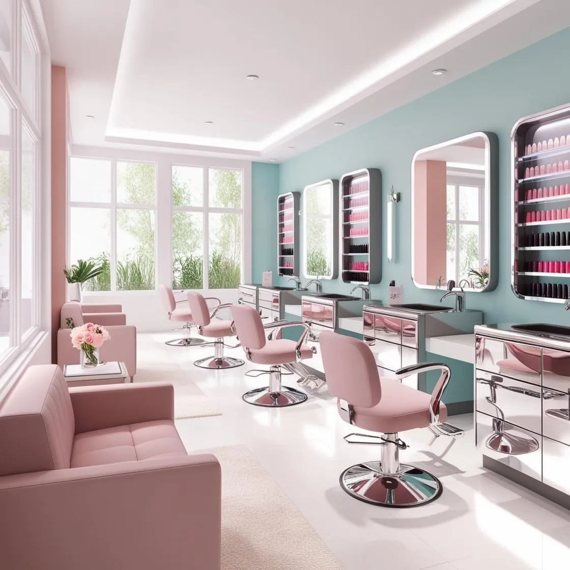 Thiết Kế Nội Thất Tiệm Nail - Nail Salon Interior Design 4 Thiết Kế Nội Thất Tiệm Nail (3)