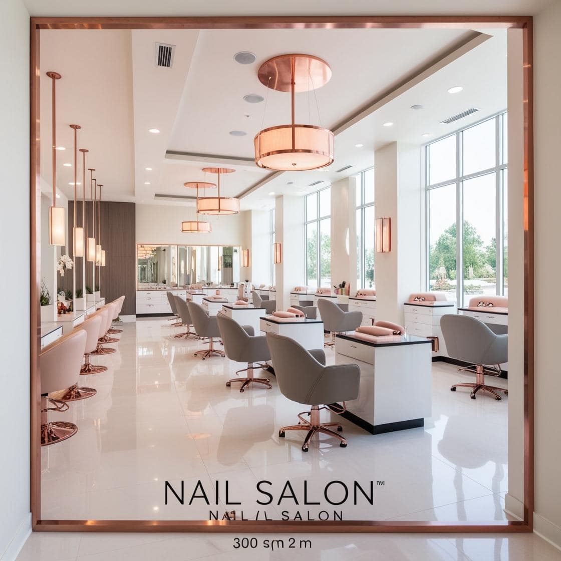 Thiết Kế Nội Thất Tiệm Nail 300m2 (1)
