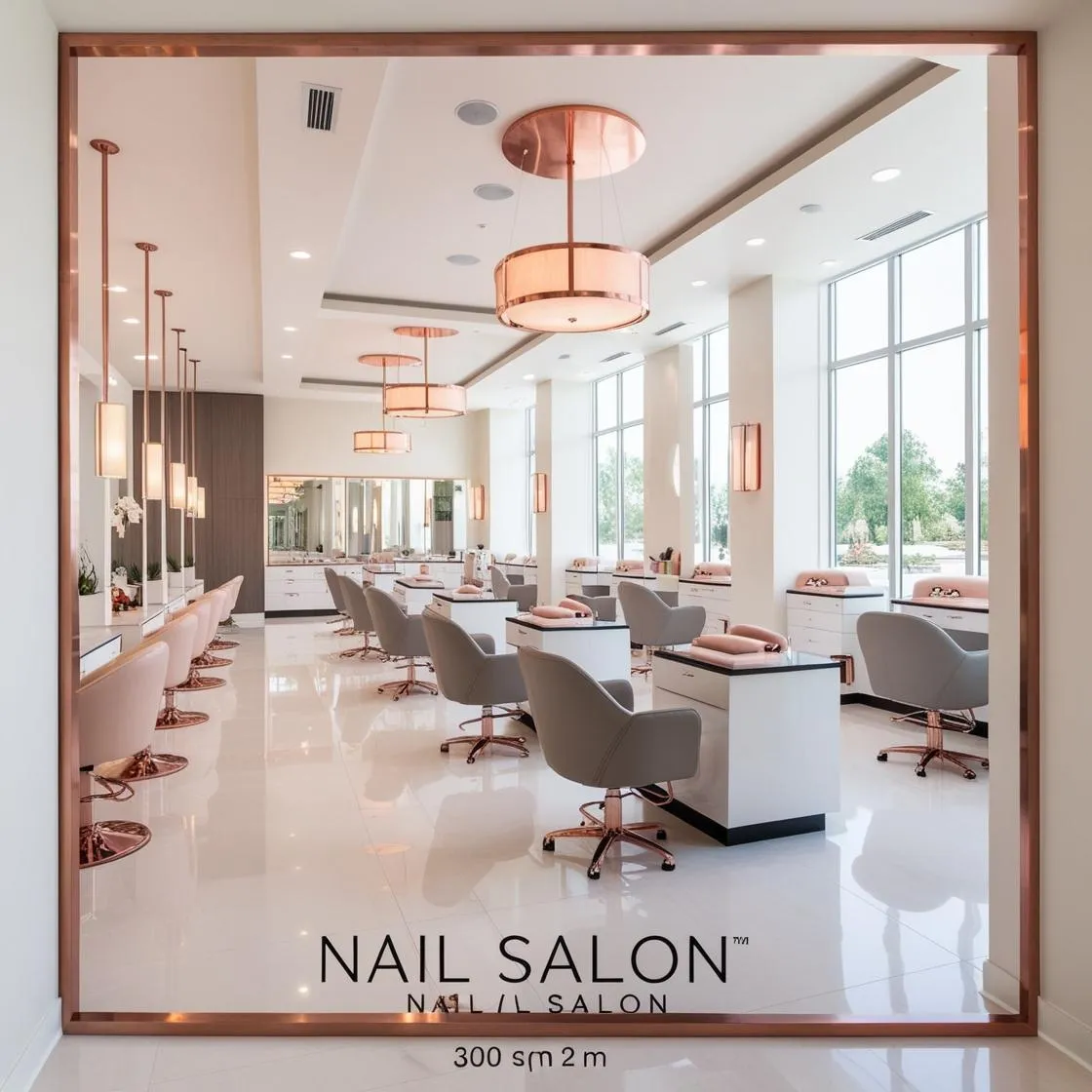 Thiết Kế Nội Thất Tiệm Nail - Nail Salon Interior Design 9 Thiết Kế Nội Thất Tiệm Nail 300m2 (1)