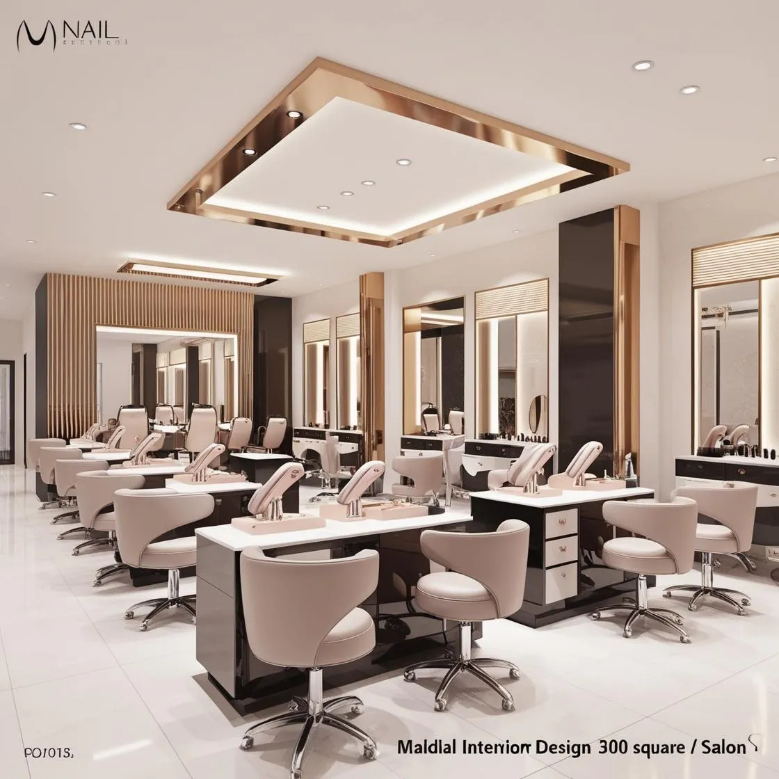 Thiết Kế Nội Thất Tiệm Nail - Nail Salon Interior Design 7 Thiết Kế Nội Thất Tiệm Nail 300m2 (3)
