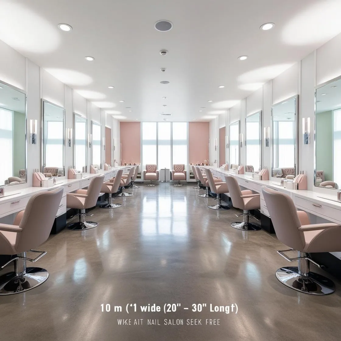 Thiết Kế Nội Thất Tiệm Nail - Nail Salon Interior Design 10 Thiết Kế Nội Thất Tiệm Nail ngang 10 mét dài 30 mét (2)