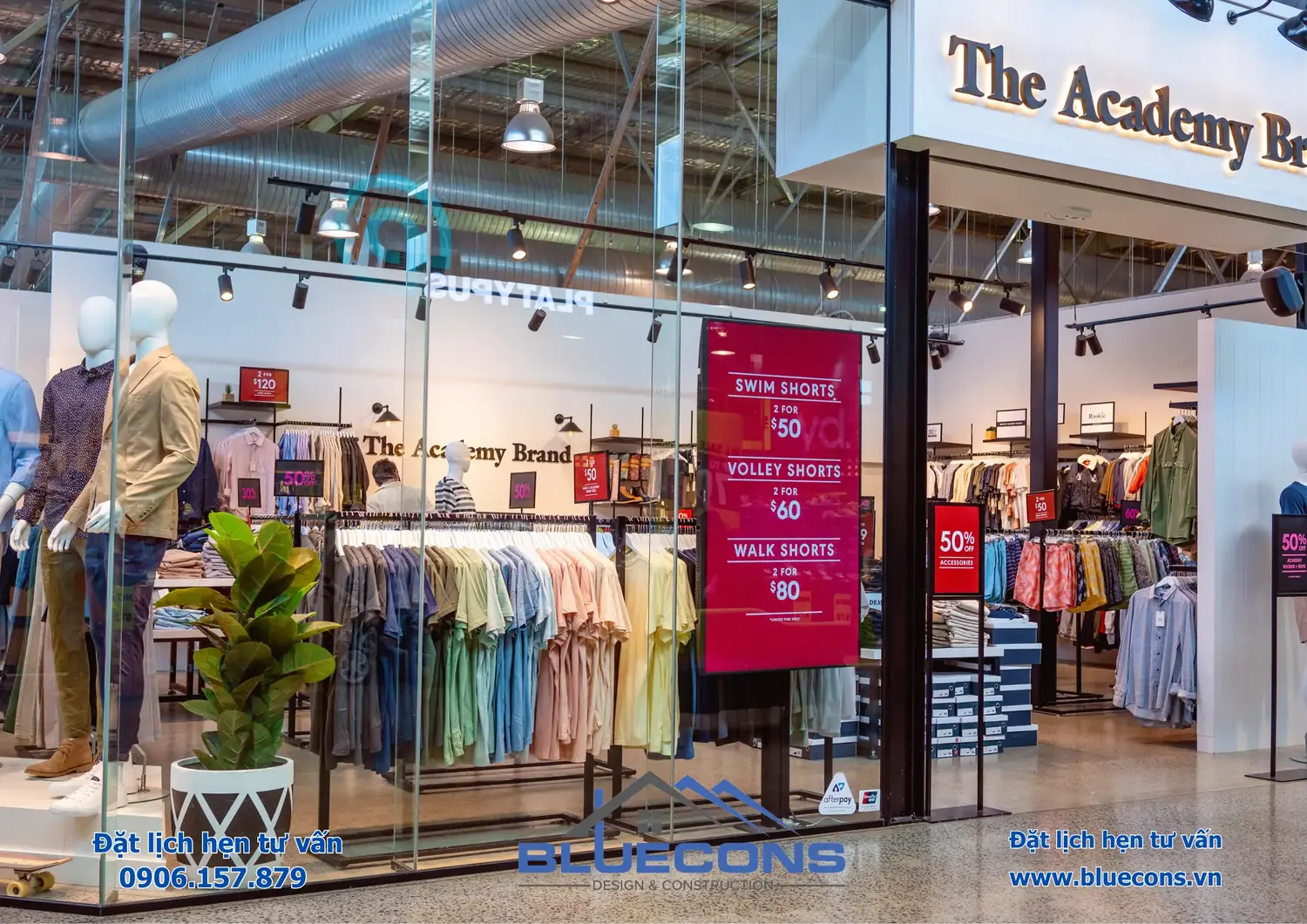 Thiết kế mặt tiền shop quần áo ấn tượng thu hút ánh nhìn khách hàng 2024 6 Thiết kế mặt tiền shop quần áo ấn tượng thu hút ánh nhìn khách hàng 2024