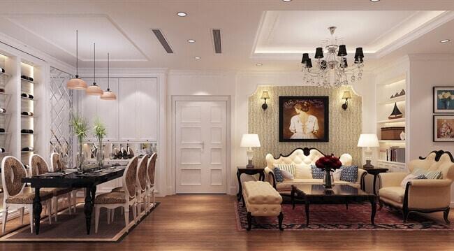 Thiết kế nội thất chung cư theo phong cách tân cổ điển