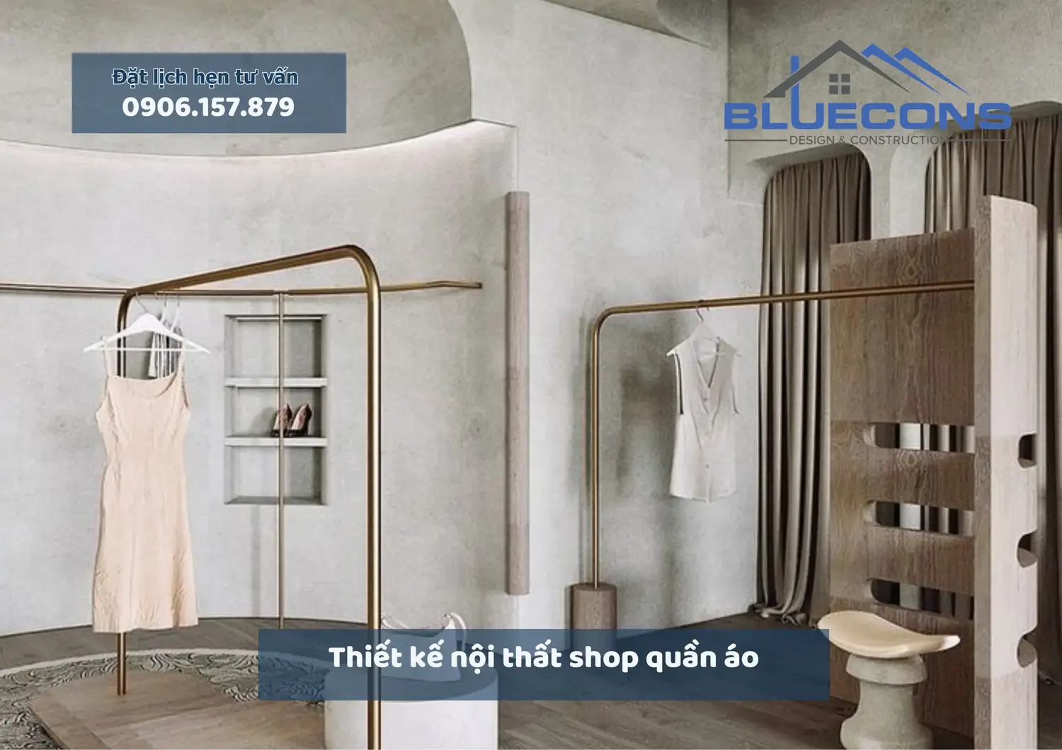 Thiết kế nội thất shop quần áo, báo giá thiết kế thi công trọn gói tại Bluecons 3 Thiết kế nội thất shop quần áo, báo giá thiết kế thi công trọn gói tại Bluecons