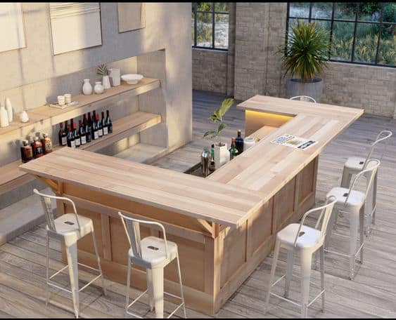 Thiết kế quầy bar chữ U