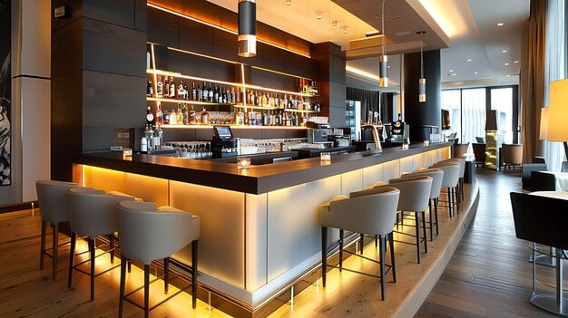 Thiet ke quay bar go plywood
