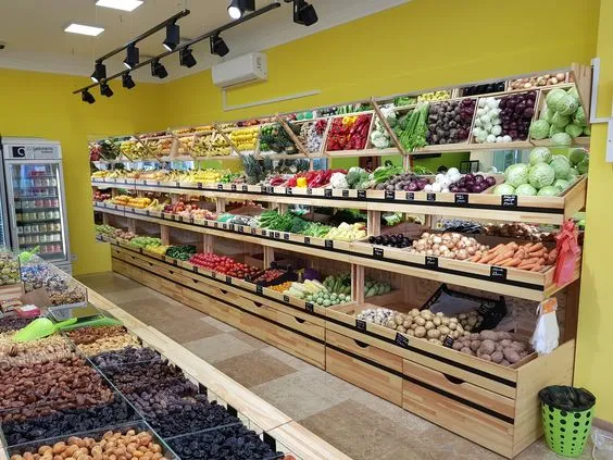 Thiết kế quầy hàng hóa hoa quả tiện lợi