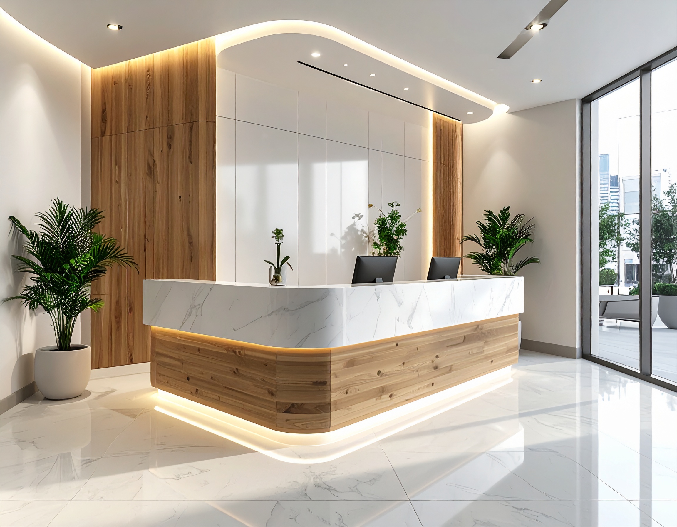 Thiết kế quầy lễ tân chuyên nghiệp (3) Thiết kế quầy lễ tân chuyên nghiệp (3)