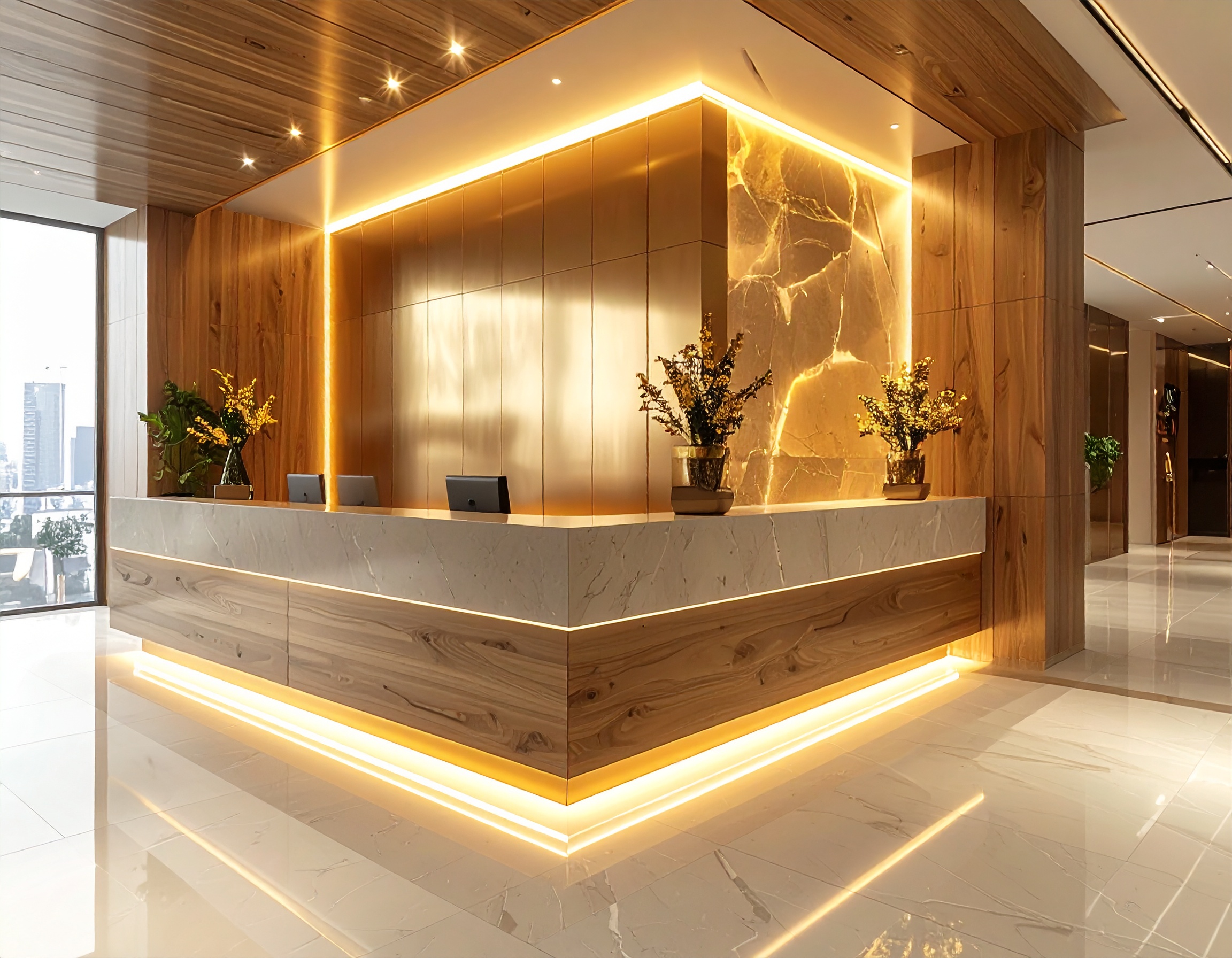 Thiết kế quầy lễ tân chuyên nghiệp (4) Thiết kế quầy lễ tân chuyên nghiệp (4)