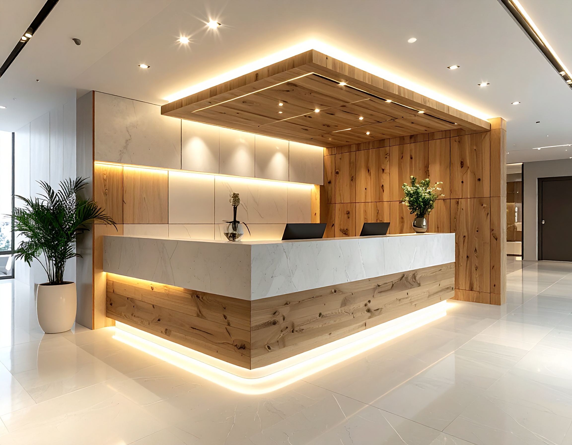 Thiết kế quầy lễ tân chuyên nghiệp (5) Thiết kế quầy lễ tân chuyên nghiệp (5)
