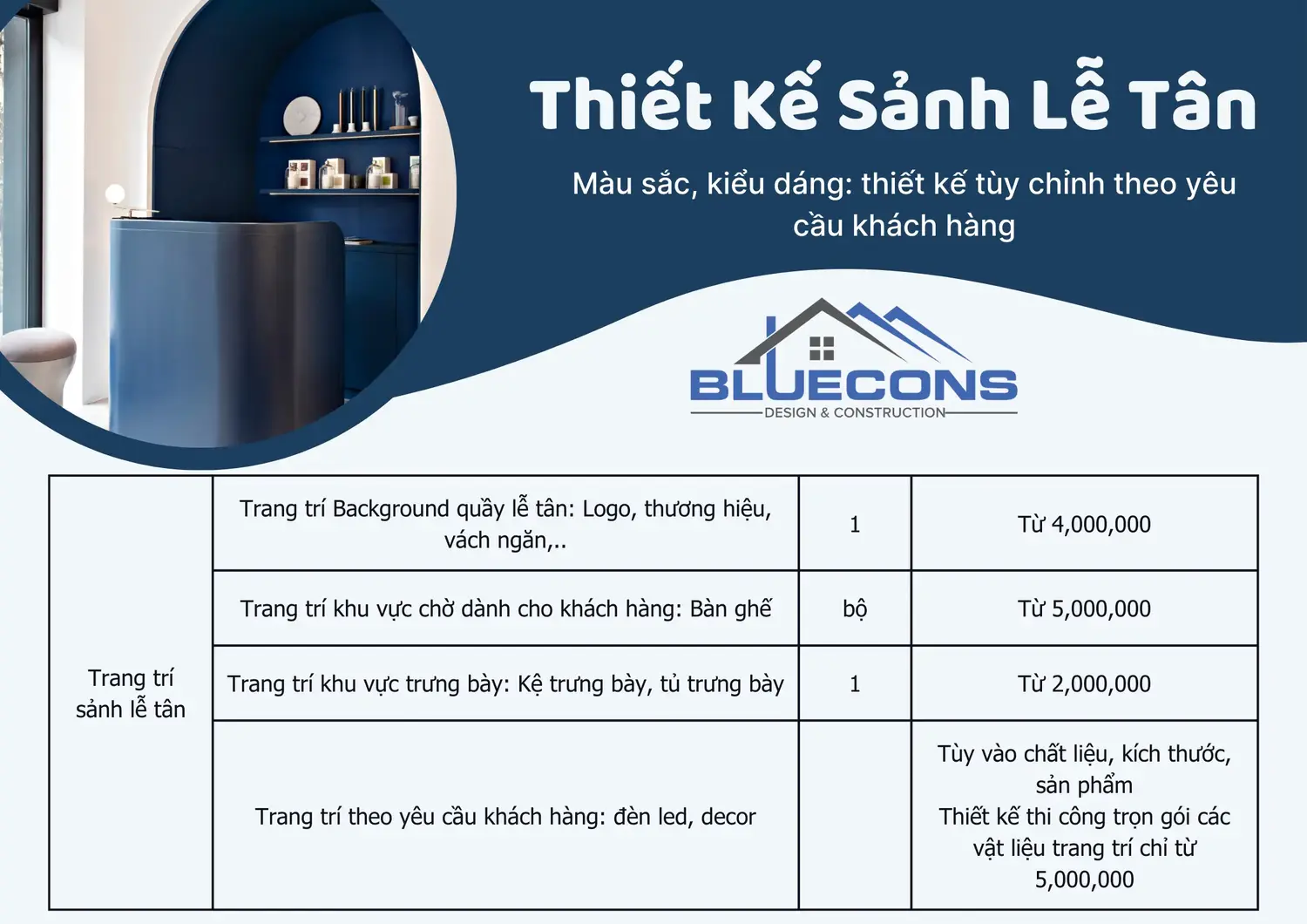 Thiết kế quầy lễ tân khách sạn, quầy lễ tân đẹp-độc-lạ 2024