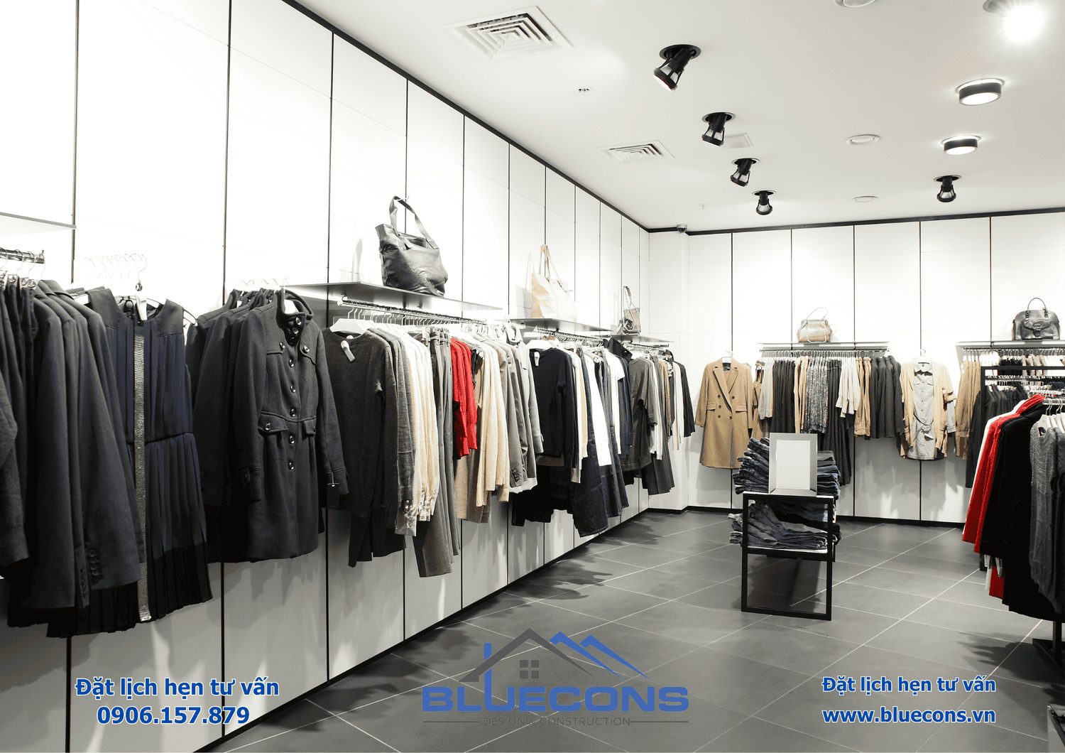 Thiết kế shop quần áo nhỏ, thiết kế shop thời trang 10m2 đẹp nhất 2024
