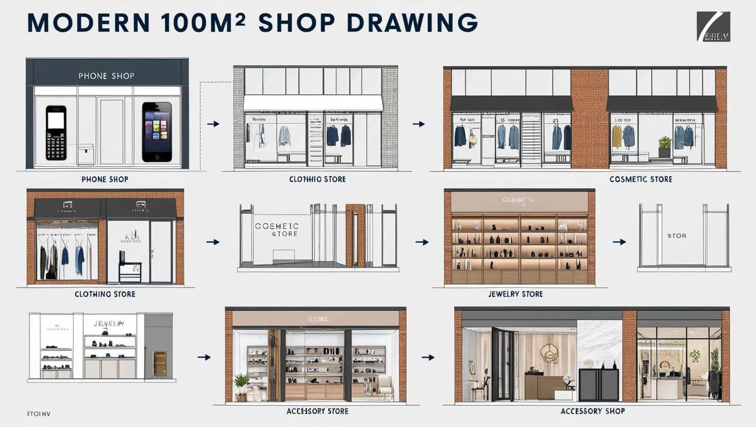 Thiết kế thi công nội thất cửa hàng (4) Thiết kế thi công nội thất cửa hàng (4)