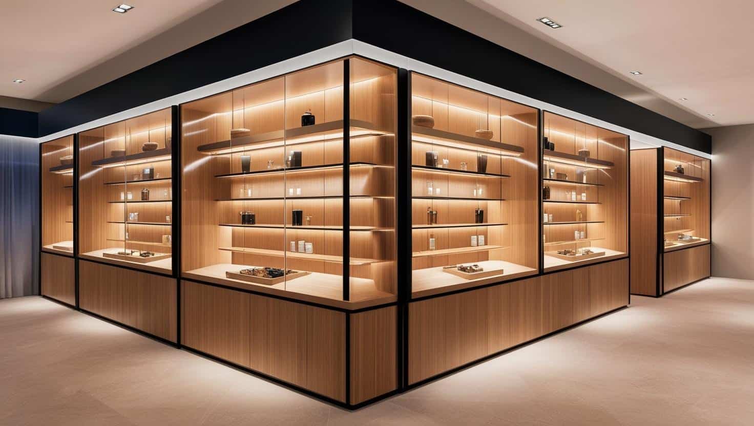 Thiết kế tủ trưng bày sản phẩm độc đáo 10m2 (11) Thiết kế tủ trưng bày sản phẩm độc đáo 10m2 (11)