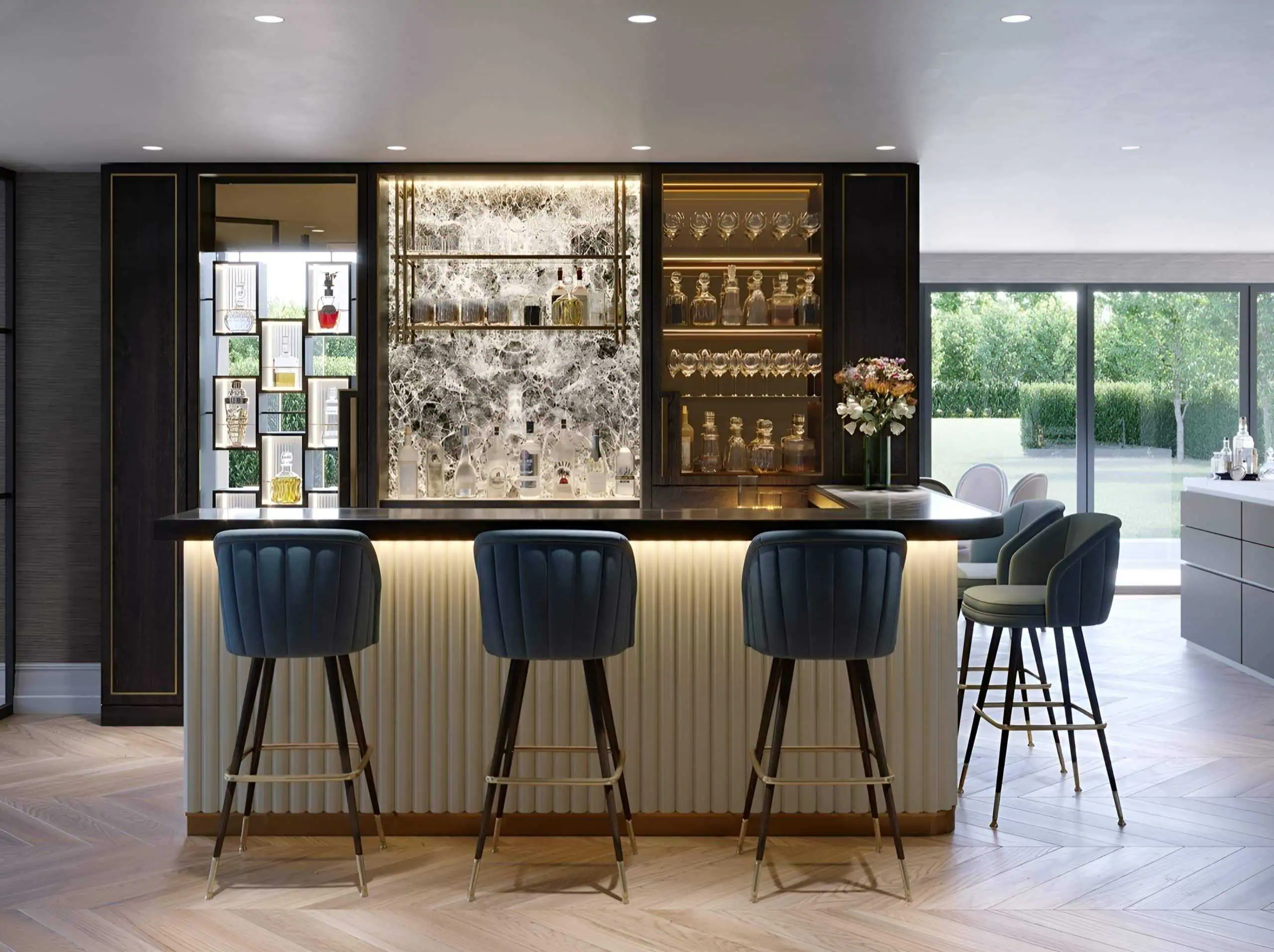Trang trí quầy bar bếp 2 Trang trí quầy bar bếp 2