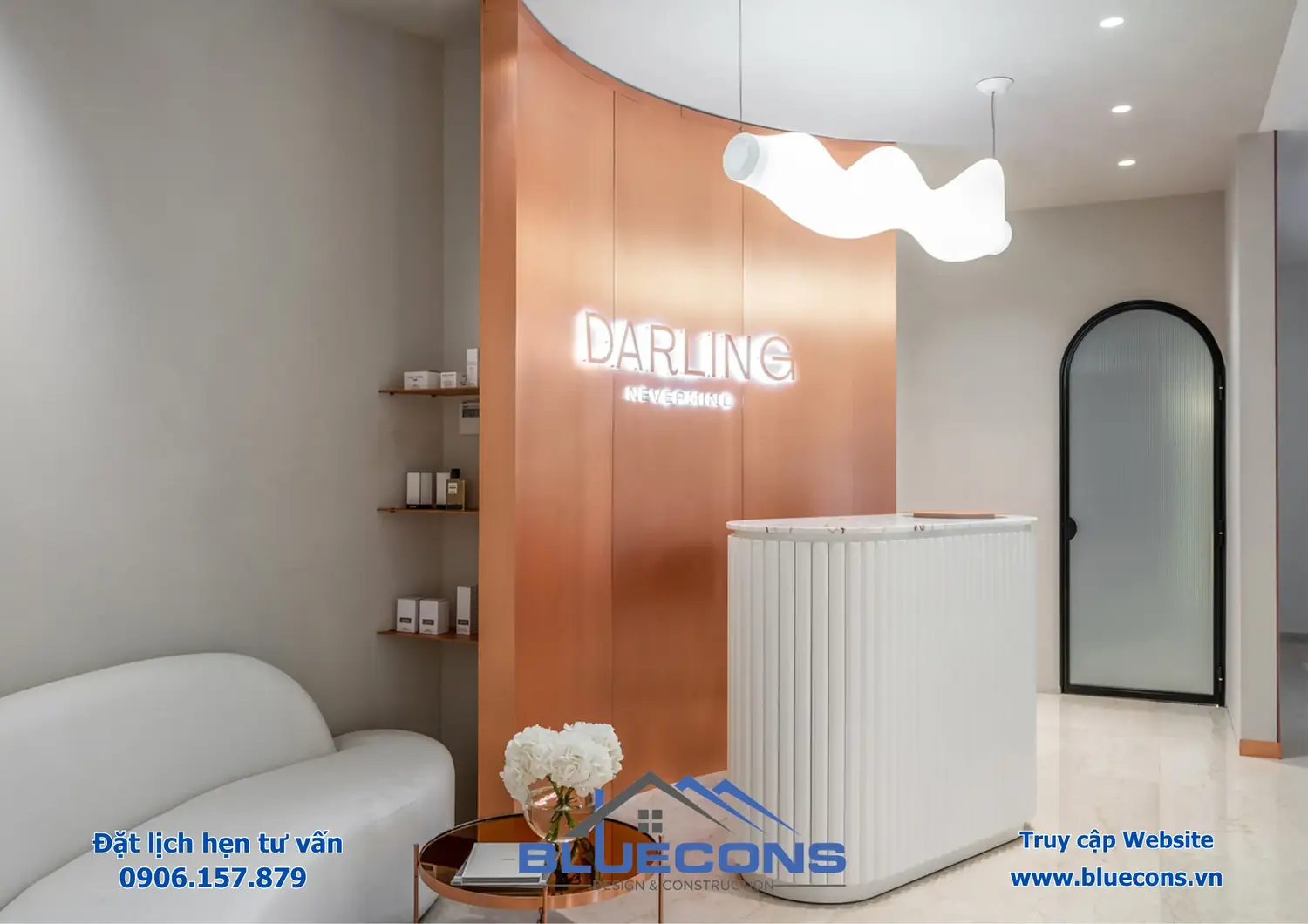 Trang trí quầy lễ tân, sảnh quầy lễ tân thịnh hành nhất năm 2024