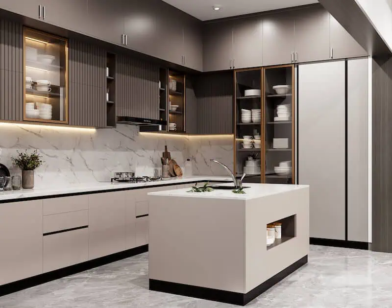 Tủ bếp HDF hiện đại 2 Tủ bếp HDF hiện đại 2