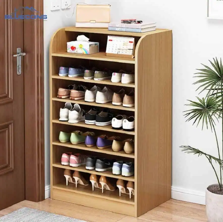 Đóng kệ gỗ theo yêu cầu giá rẻ TPHCM - Miễn Phí Tư Vấn & Thiết Kế 4 Tủ giày dép gỗ công nghiệp
