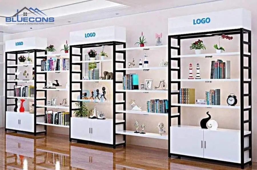 99+ Mẫu Kệ Trưng Bày Mỹ Phẩm Hot Nhất 2024 Tại Bluecons 6 Tủ kệ trưng bày mỹ phẩm gỗ khung sắt độ bền cao
