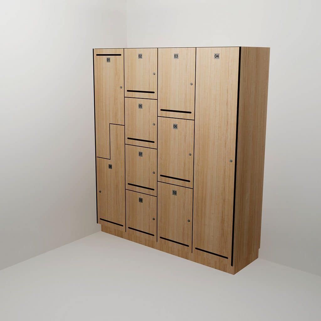 Tủ locker gỗ MFC 4 Tủ locker gỗ MFC 4