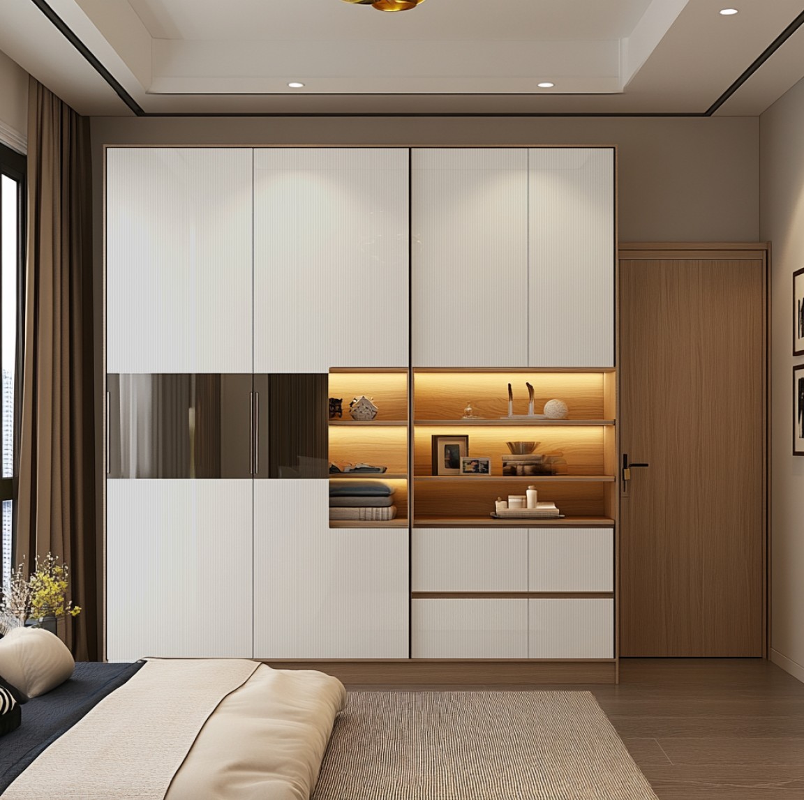 Tu quan ao go plywood hien dai 2