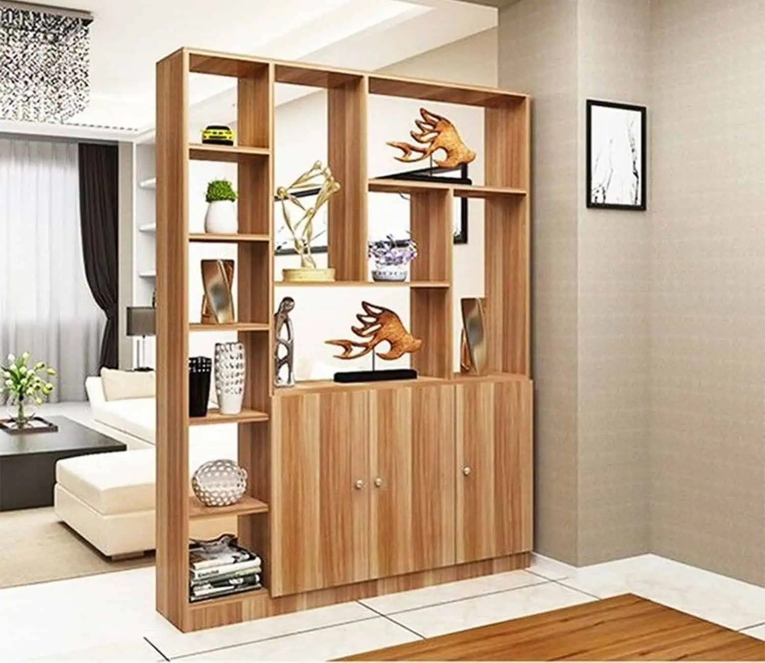 Tủ sách gỗ plywood cho phòng khách 6 Tủ sách gỗ plywood cho phòng khách 6