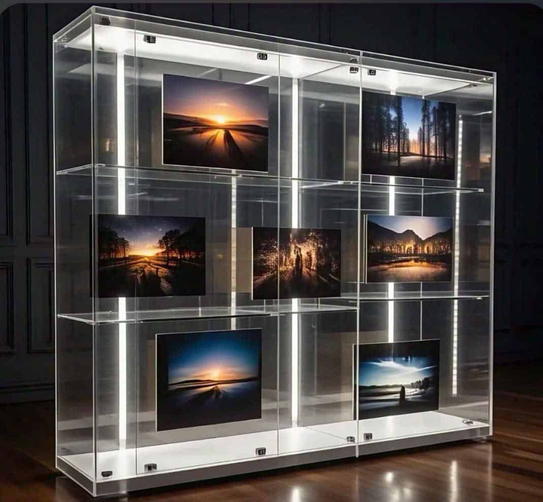 Tủ trưng bày mica có đèn LED 5 Tủ trưng bày mica có đèn LED 5