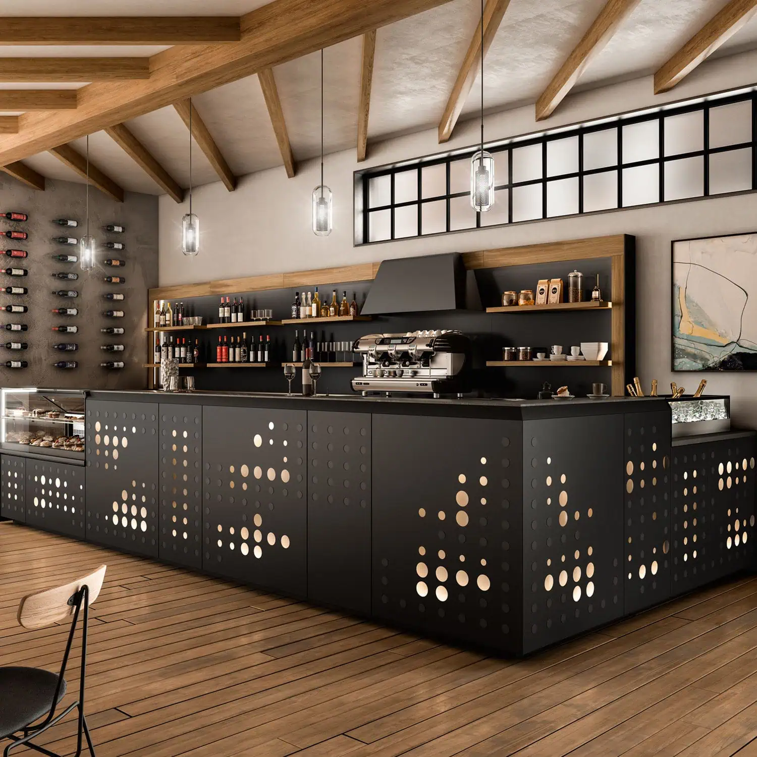 Xưởng thi công quầy bar gỗ công nghiệp