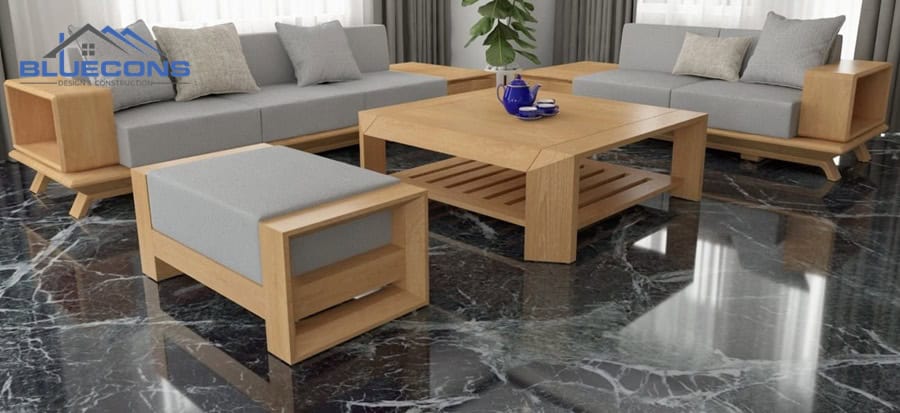 Bàn ghế sofa phòng khách theo yêu cầu