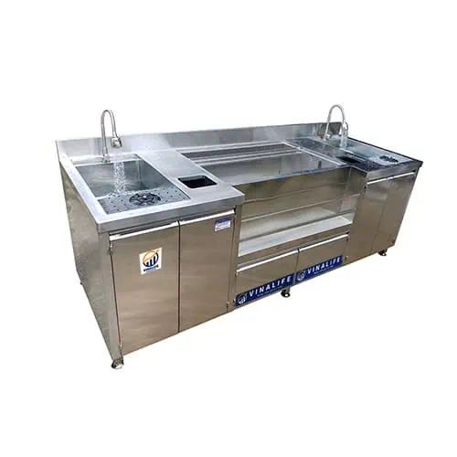 Bàn inox tích hợp chậu rửa