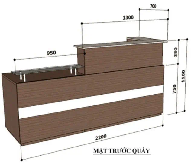 Kích thước quầy pha chế