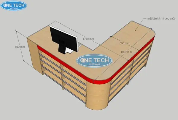 Quầy thu ngân kính