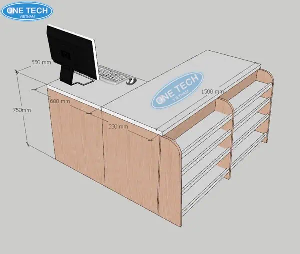 Quầy thu ngân gỗ