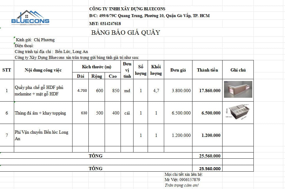 Báo giá quầy bar cafe 3 Báo giá quầy bar cafe