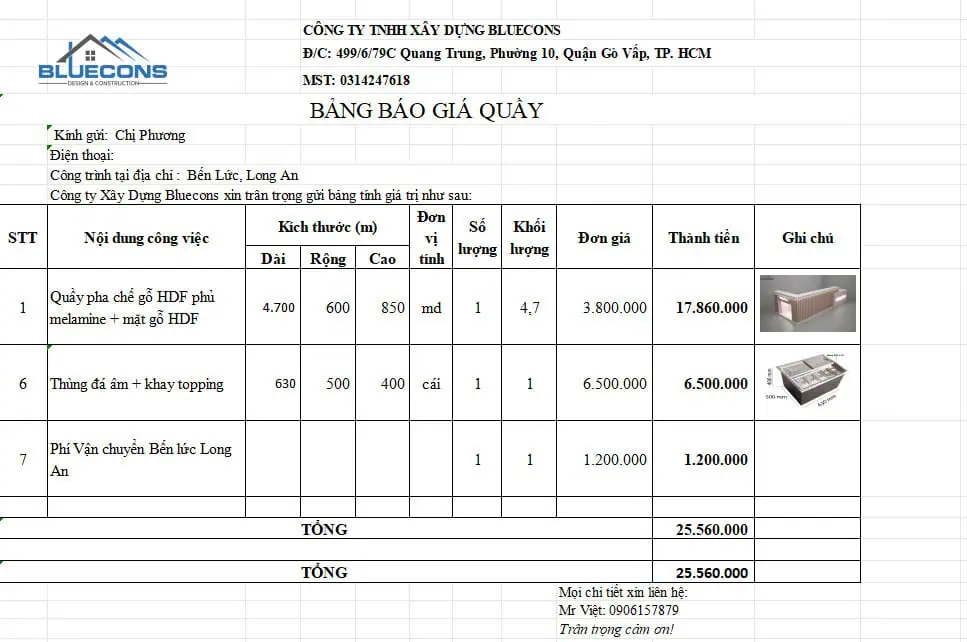 Báo giá quầy bar cafe 4 Báo giá quầy bar cafe