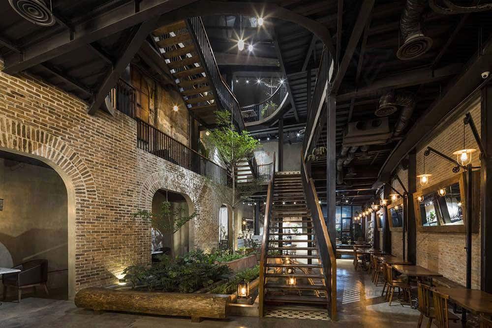 Mẫu quán cafe khung thép đẹp sang trọng
