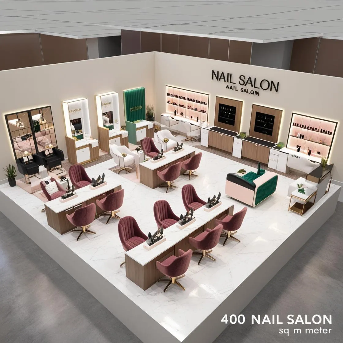 Cách Chọn Nội Thất Cho Tiệm Nail Mới Mở 7 cách chọn nội thất cho tiệm nail mới mở 400m2_ (6)