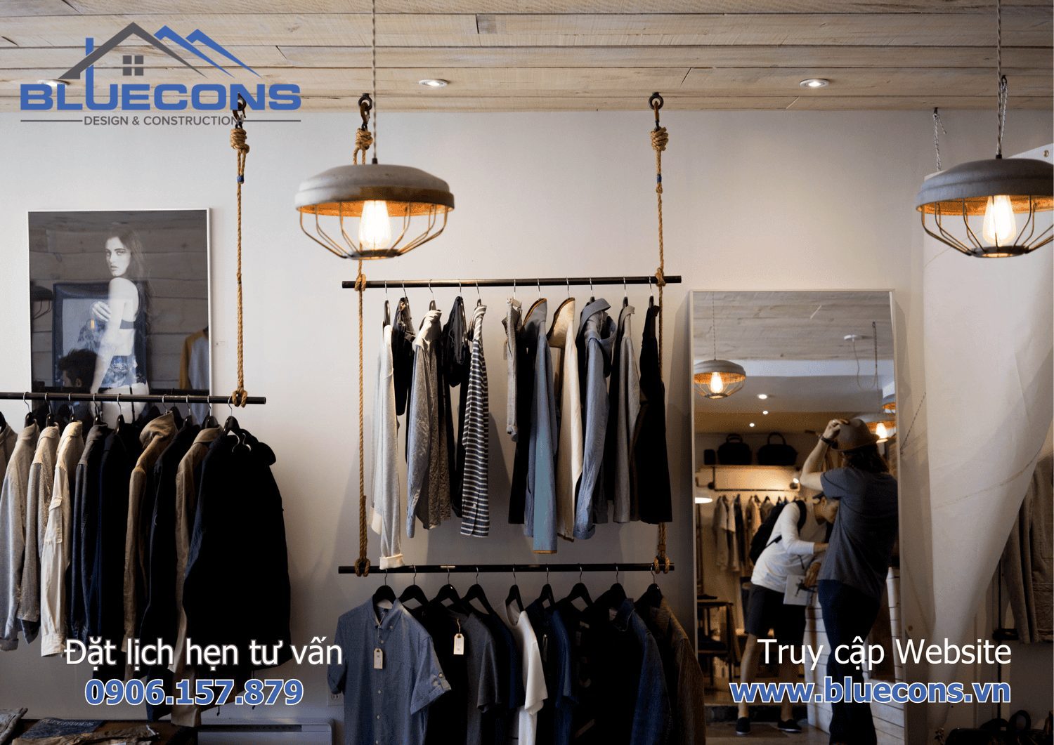 Giá thi công shop thời trang diện tích nhỏ 2024